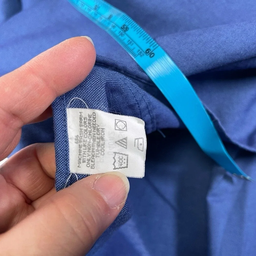 Arrow 18 Blue Short Sleeve Button Down Shirt Wrinkle Free Oxford Officecore - Picture 6 of 7